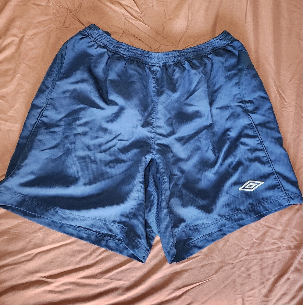 Umbro Men's Blue Athletic Shorts Lightweight Elastic Waist